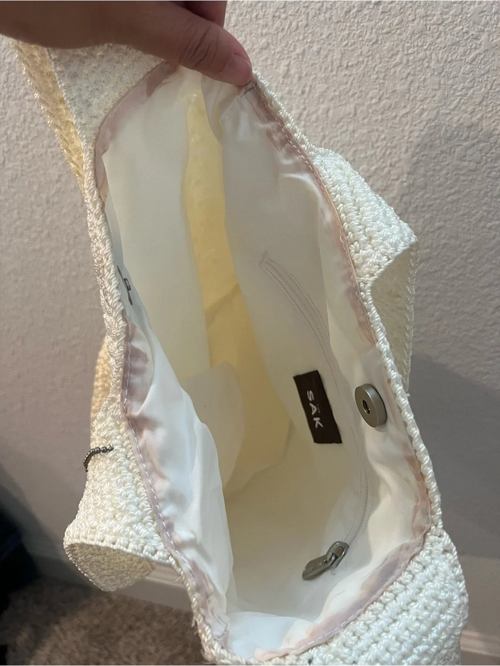 The Sak Cream Crochet Shoulder Tote